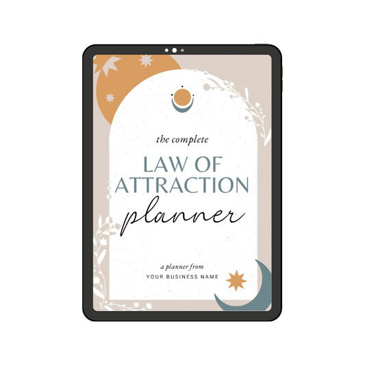 Law of Attraction PLR planner for manifesting goals and positive mindset.